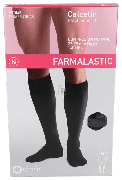 Farmalastic Calcetín (A-D) Compresión Normal Talla Pequeña Negro 1 Unidad - Farmacia Ribera