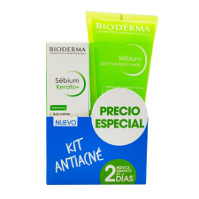 Bioderma Pack Sebium Kerato +30 Ml y Gel Limpiador Actif 200 Ml