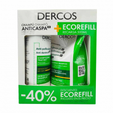 Pack Dercos Champú Anticaspa Cabello Seco + Recarga