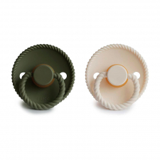 Frigg Pack 2 Chupetes Block Latex Cream | Olive Rope T.0+