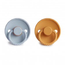 Frigg Pack 2 Chupetes Block Latex Honey Gold | Powder Blue Rope T.0+