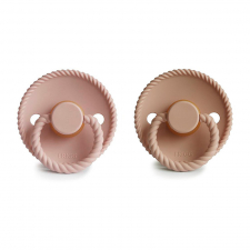 Frigg Pack 2 Chupetes Block Latex Croissant | Blush Rope T.6+