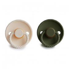 Frigg Pack 2 Chupetes Block Latex Croissant | Olive Rope T.6+