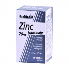 Gluconato de zinc 70 mg 90 Comprimidos - Health Aid