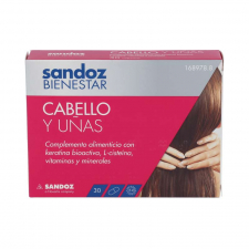 Sandoz Bienestar Cabello y Uñas 30 Cápsulas
