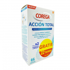 Corega Accion Total Limpiador Limpieza Protesis Dental 66 Tabletas