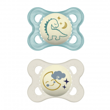 Mam Baby Chupete Silicona Simetrica Original Night 0+ Azul 2 Unidades