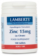 Zinc (Como Citrato) 15 Mg. 180 Comp. - Lamberts