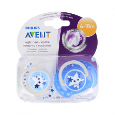 Chupete Avent Classic Ortodont Sili Fisio 6-18 M 2 Un Niño Noche Bril