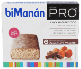 Bimanan Pro Barritas Chocolate Praline 6 Uds