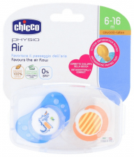 Chicco Chupete Physio Air Azul Caucho 4 Meses + 2 Unidades - Farmacia Ribera