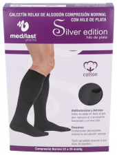 Medilast Calcetin Negro C Normal Con Algodon Silver Edition L - Farmacia Ribera