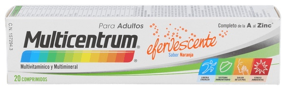 Multicentrum con Luteina 20 Comprimidos Efervescentes