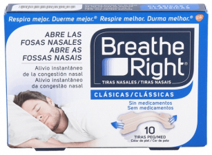 Tiras Nasales Breathe Right 10 Unidades Pequeñas