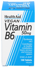 Vitamina B6 (Piridoxina clorhidrato) 50 mg 100 Comprimidos - Health Aid